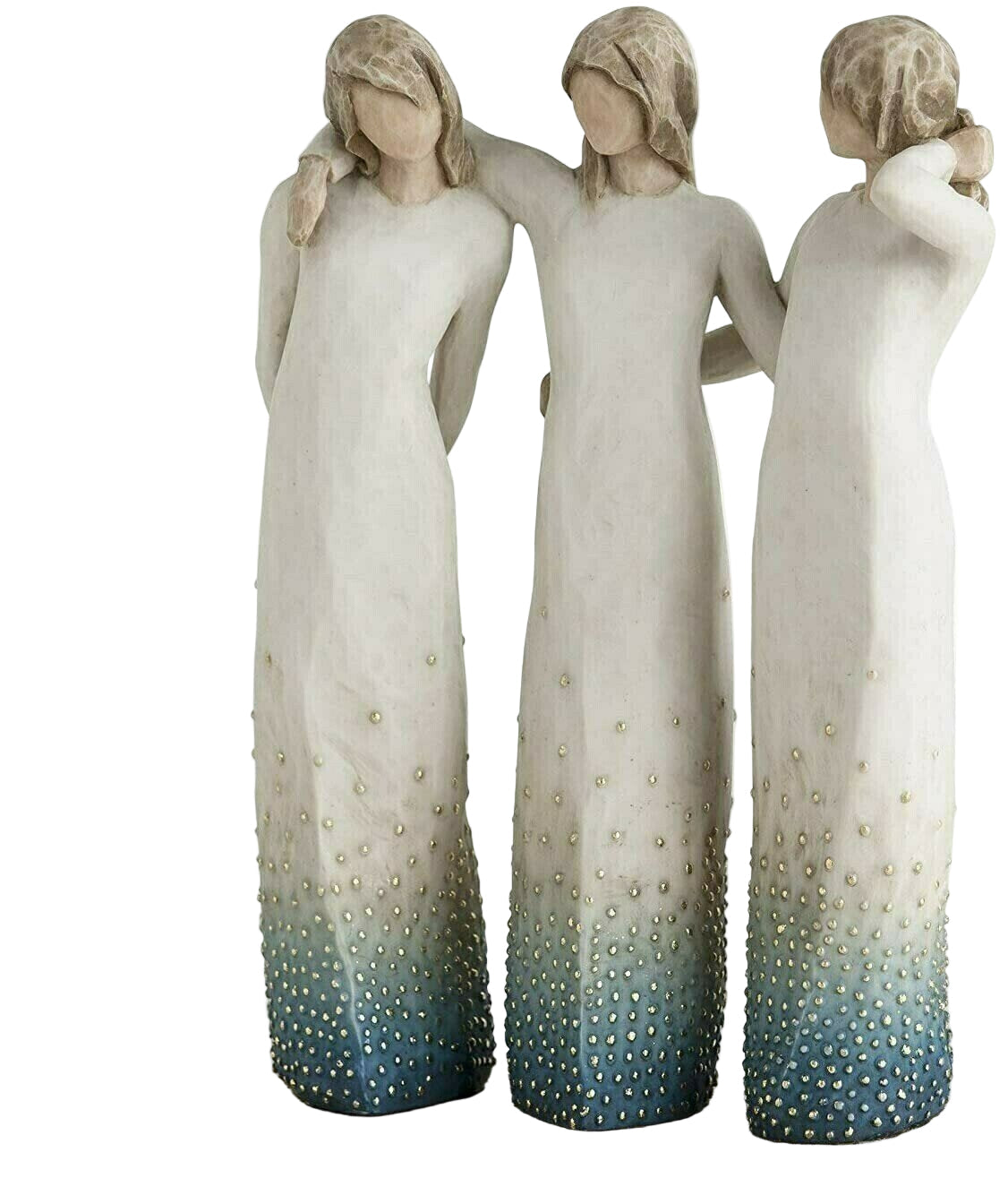 Håndlaget søsterstatue i harpiks. En vakker gave, perfekt for interiørdekor og som symbol på familiebånd.