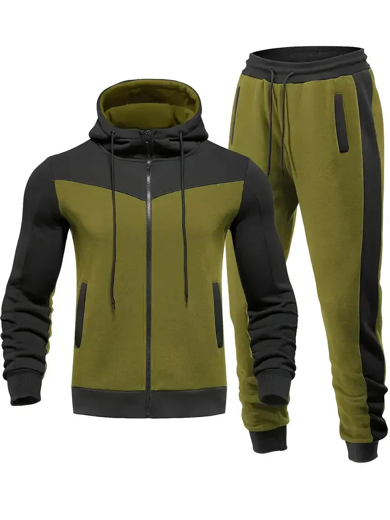 Stilren og komfortabel herre treningsdress. 2-delt sett for jogging, sport og hverdagsbruk.