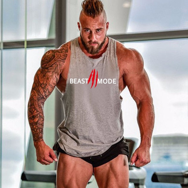 Beast Mode herre singlet for menn, Y-rygg design, optimalisert for sport og fritid.