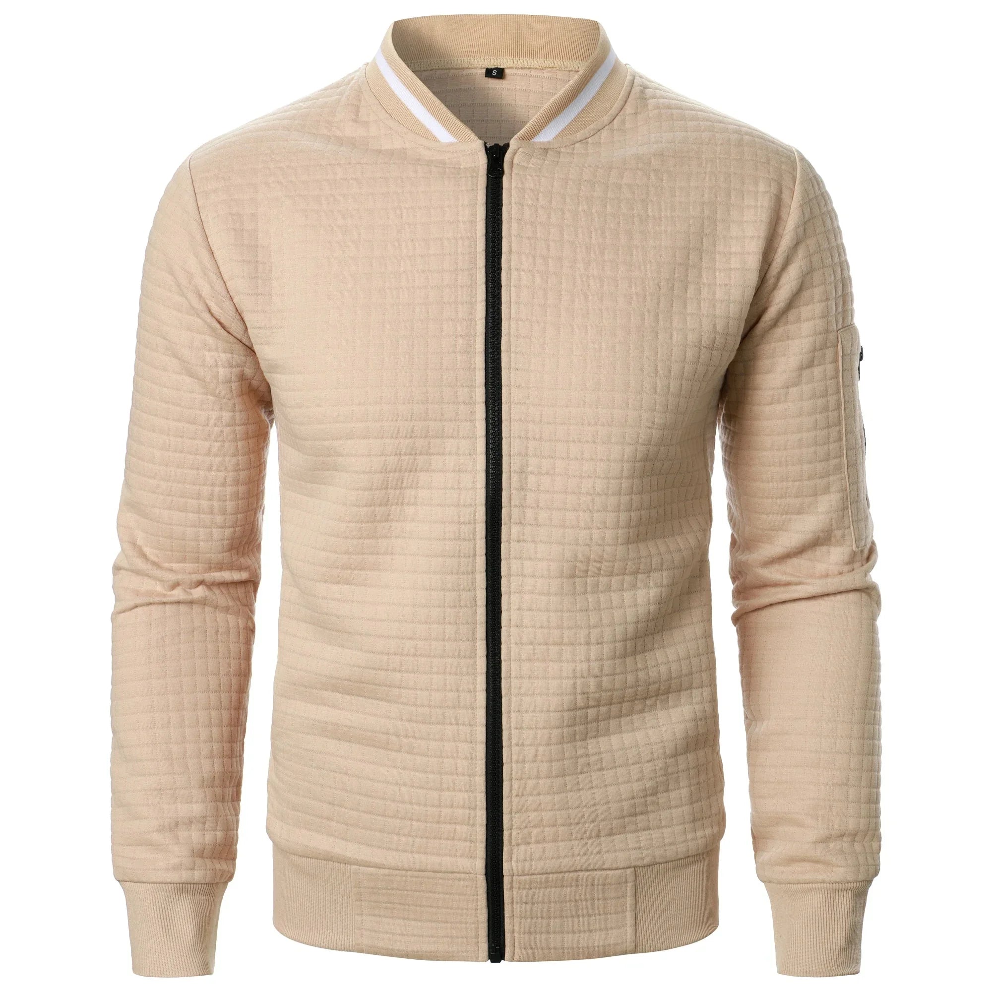 Herre cardigan med glidelås. Stilren, grå jakke for komfortabel hverdagsbruk.
