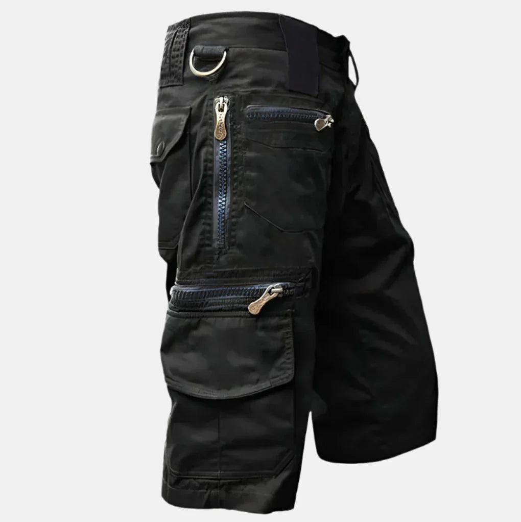 Herre cargo nytte shorts i robust stoff med praktiske multilommer, perfekt for fritid og utendørs eventyr.
