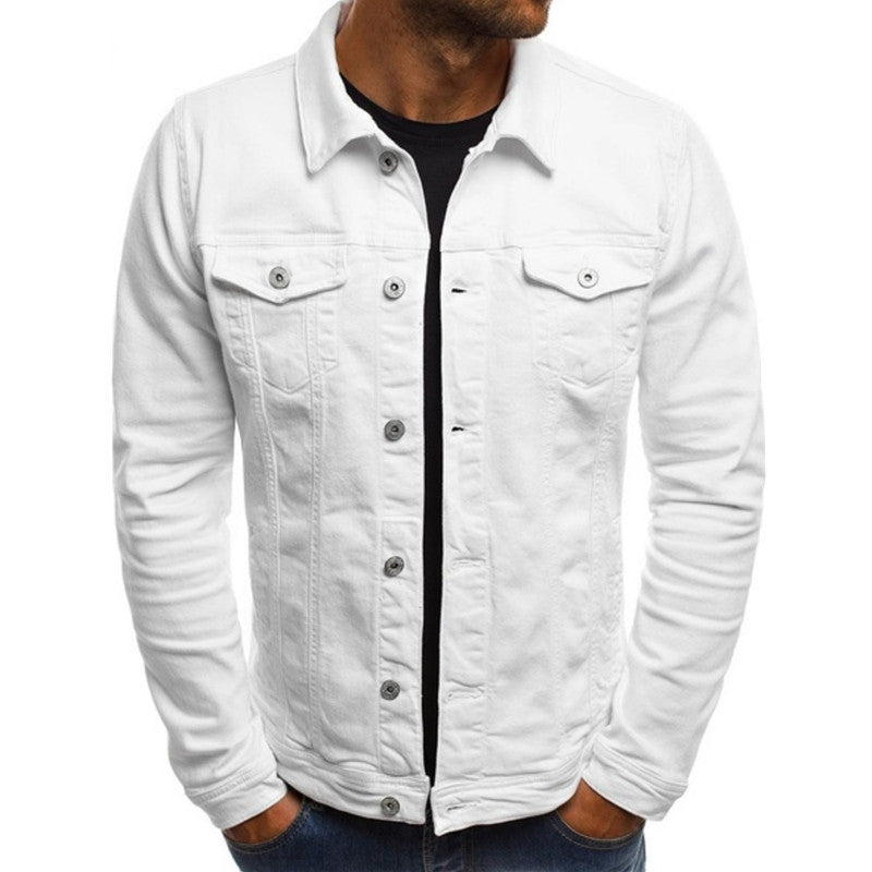 Herre denimjakke i normal passform med knapper, perfekt som casual vårjakke og høstjakke.