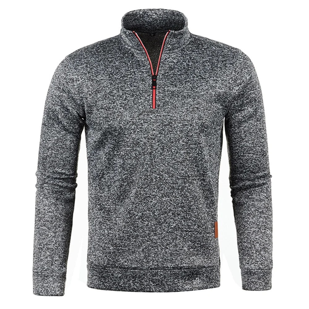 Herre genser med halv glidelås, komfortabel overdel for menn. Perfekt for casual hverdagsstil.