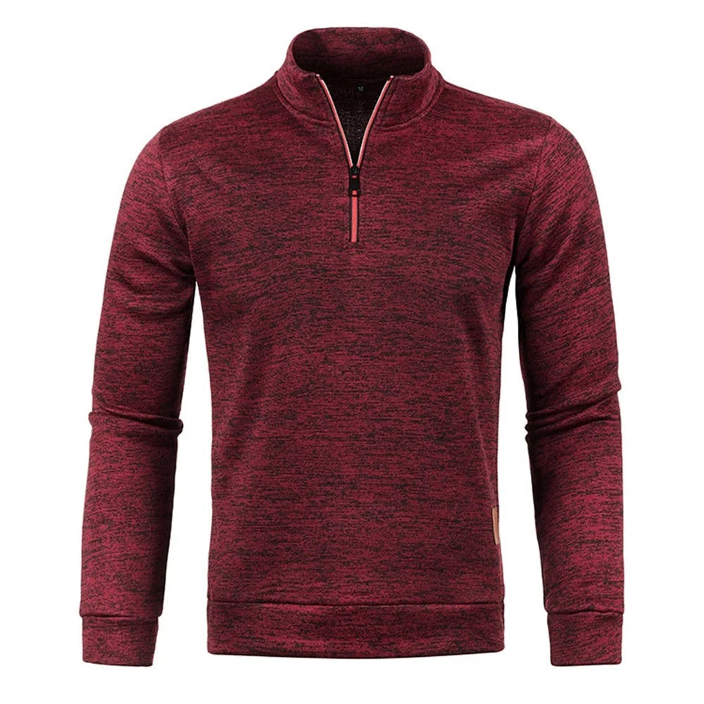 Elegant herre turtleneck genser med halv glidelås, perfekt for vintermote og komfort.