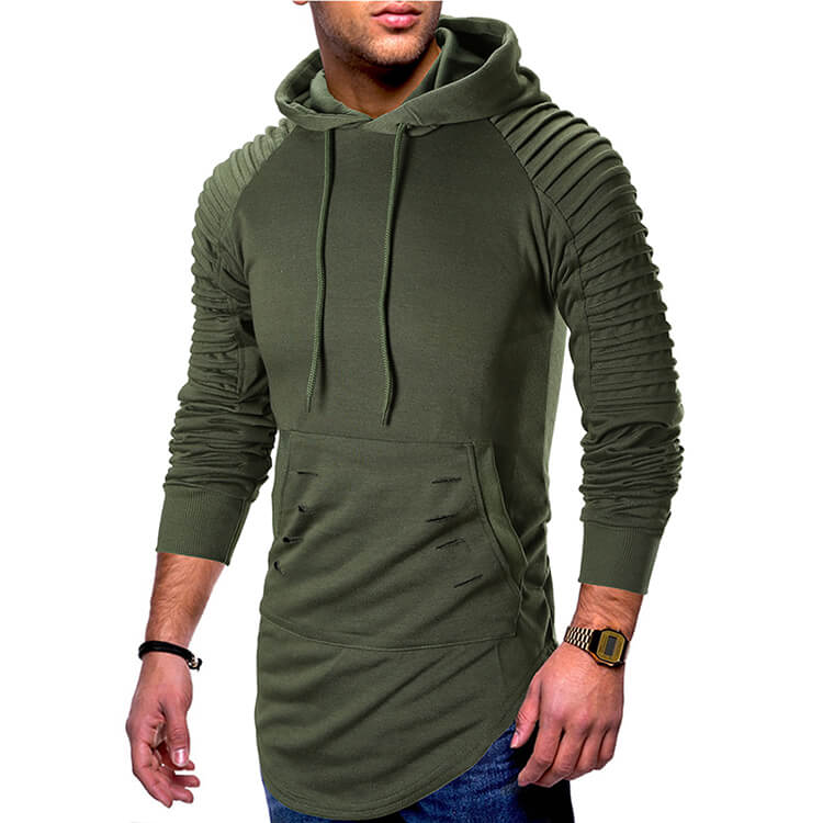 Ensfarget herrehettegenser, Katana-modell, perfekt for en casual og sporty stil.