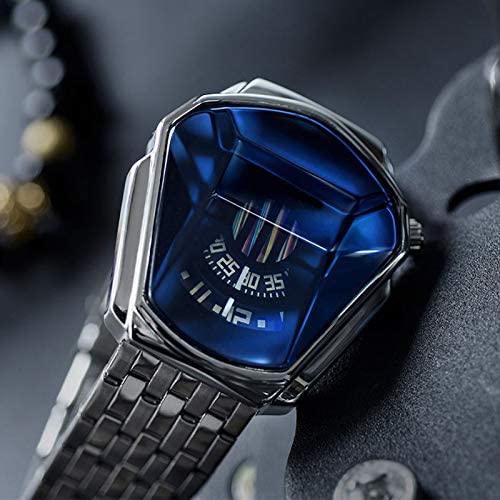 Herreklokke vanntett, kvartsur, diamantstil og stål, utendørs for herremote.