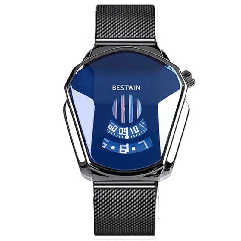 Herreklokke med diamantstil, vanntett og robust, egnet som sportsklokke eller hverdagsklokke.