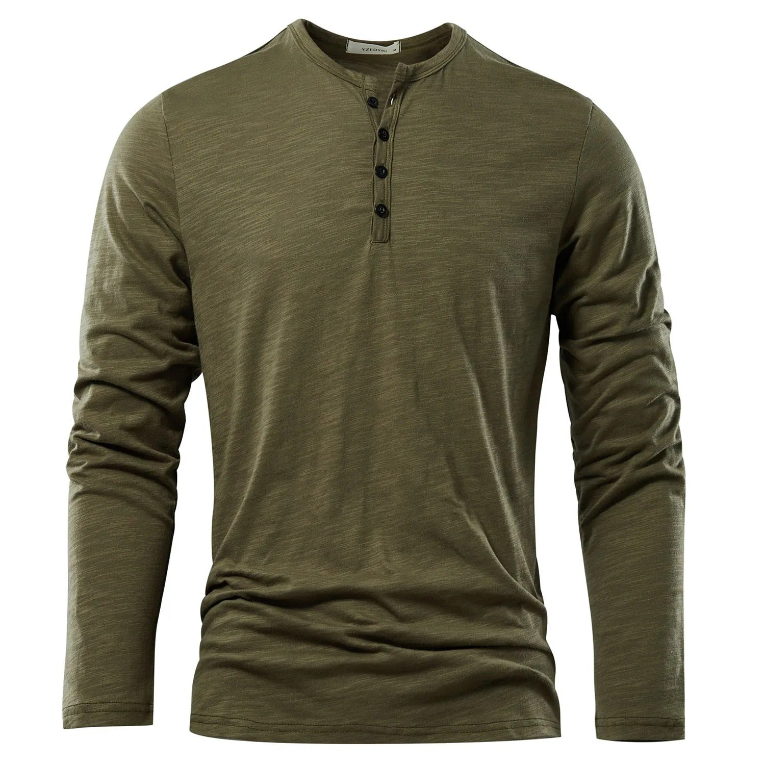 Herre langermet Henley t-skjorte i klassisk stil, perfekt for uformell hverdag og fritid.