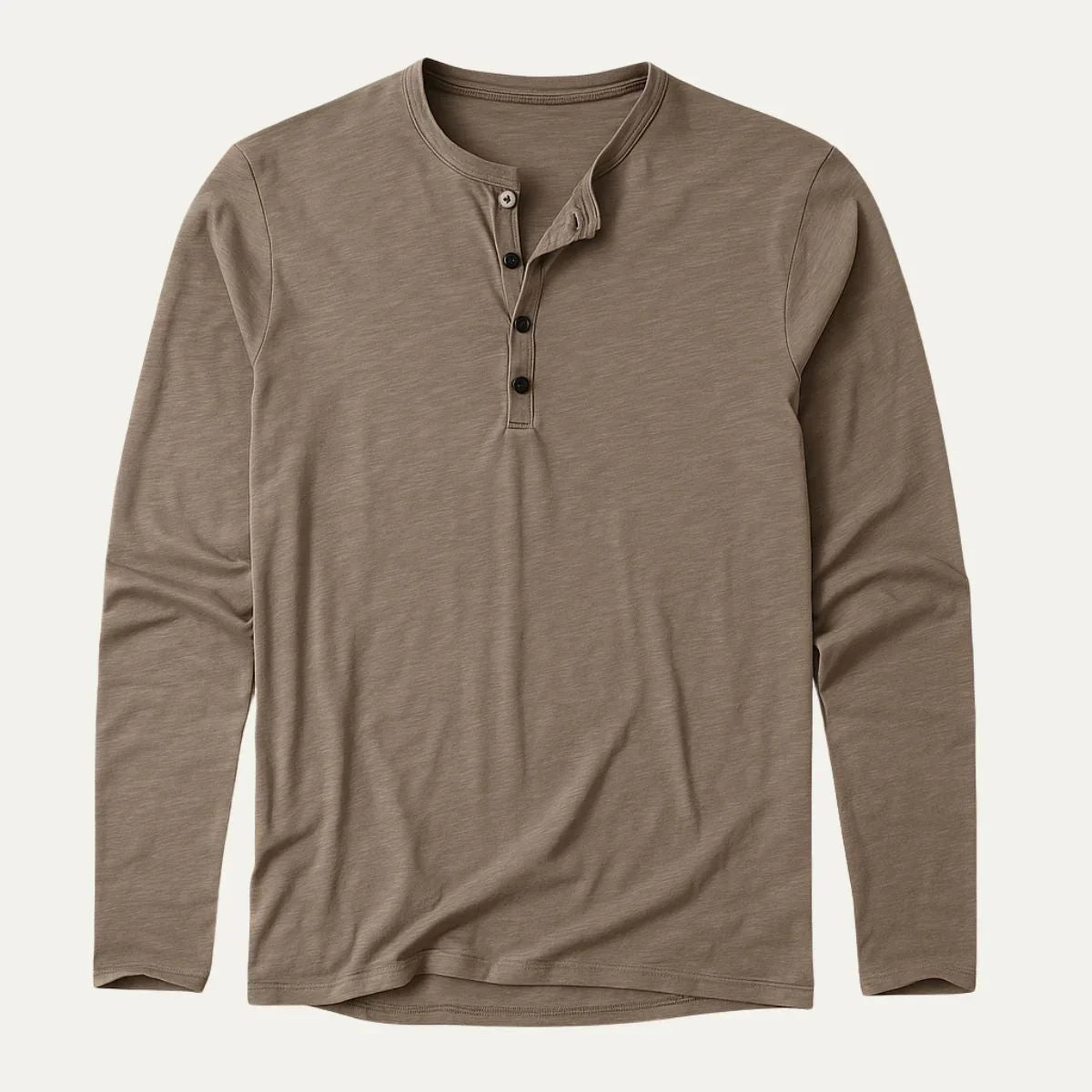 Elegant, men casual langermet herrepolo med stilig båndkrage. Ideell for allround bruk.