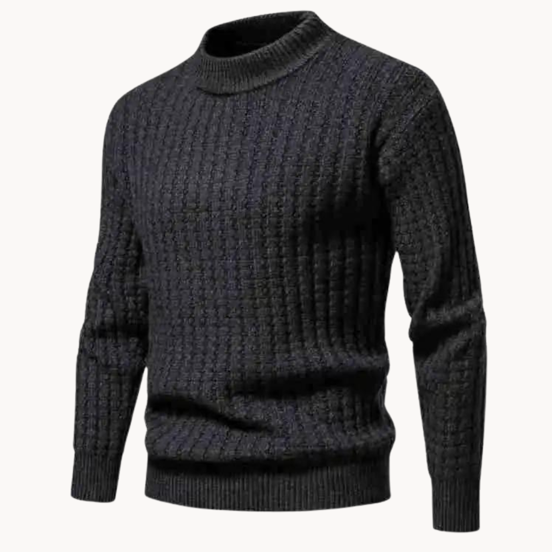 Herre vintergenser i overdimensjonert vaffelstrikk. Varm, komfortabel og trendy design.