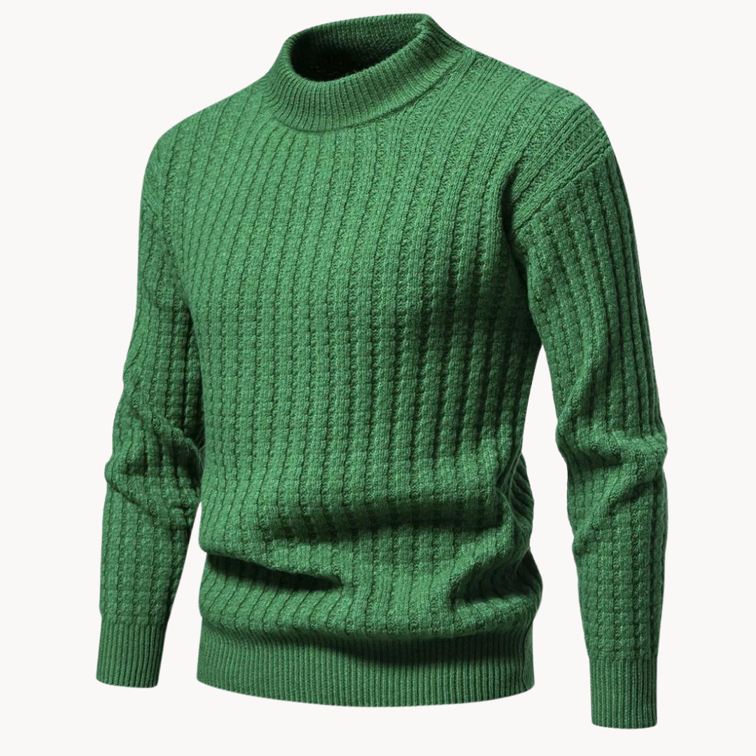 Trendy herre vaffelstrikk genser. Overdimensjonert for en avslappet og moderne look.