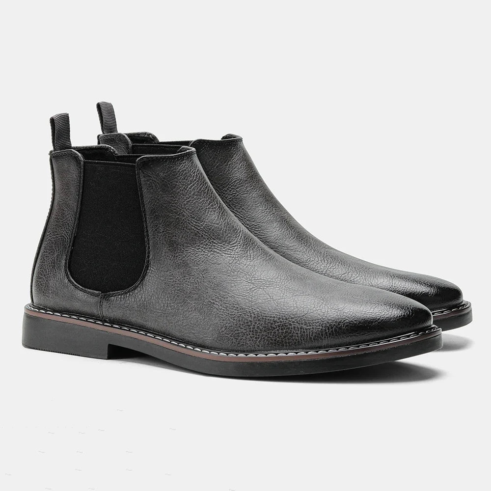 Stilige herre retro Chelsea støvler, brune lærsko som løfter ethvert antrekk med eleganse og komfort.