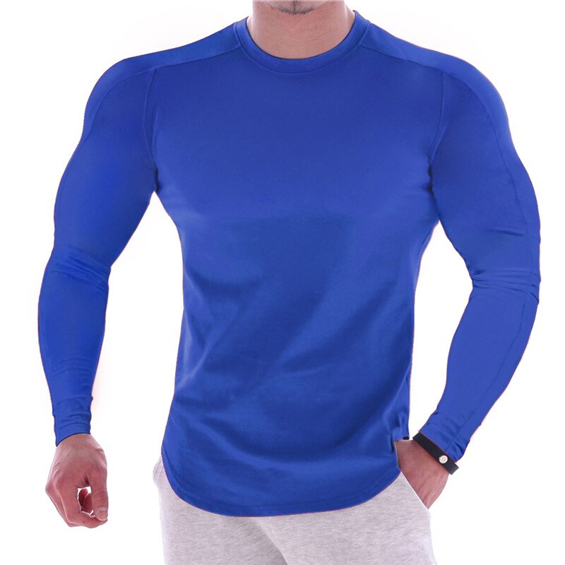 Langermet herre sportsskjorte i hurtigtørkende polyester med UV-beskyttelse for utendørs fritid.