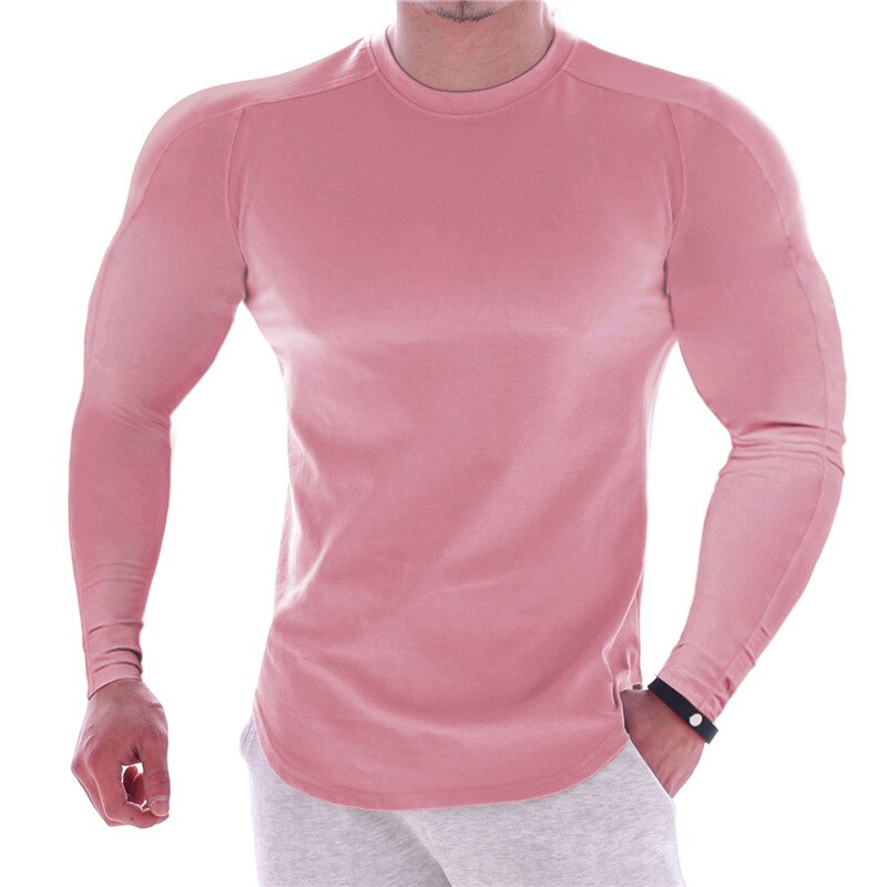 Allsidig slim fit sportsskjorte for herre. Langermet, hurtigtørkende for trening, løping eller fritid.