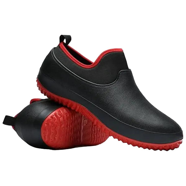 Herre slip-on arbeidssko, vanntett og sklisikker, for industri og bygg. Komfortable vernesko.