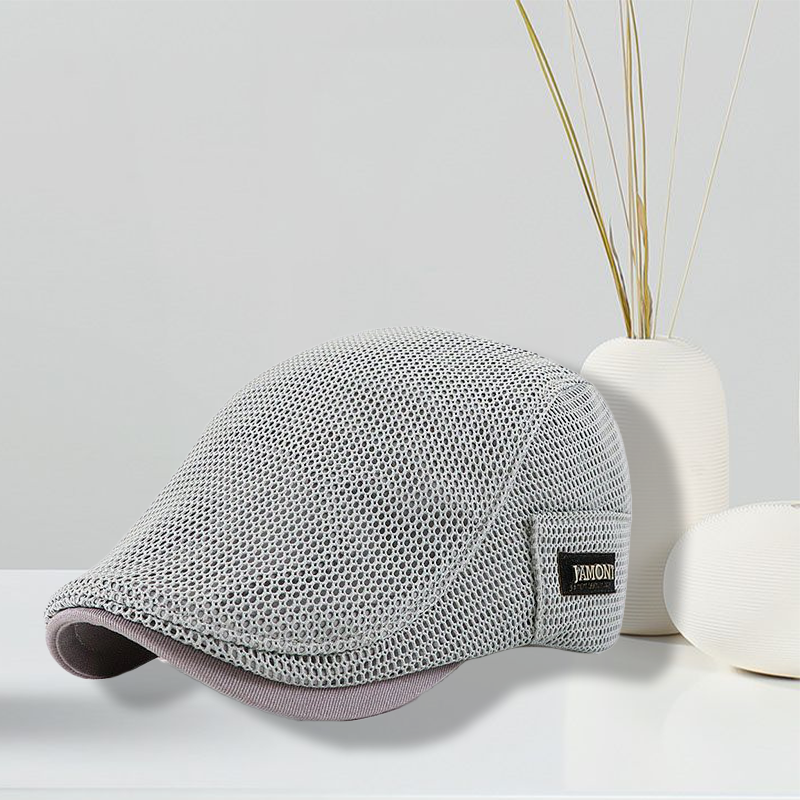Casual herre Newsboy caps i luftig stoff, perfekt tilbehør for sommeren.