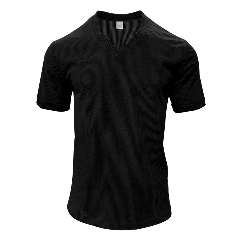 Allround herre V-hals t-skjorte. Komfortabel slim fit med stilig strukturert overflate.