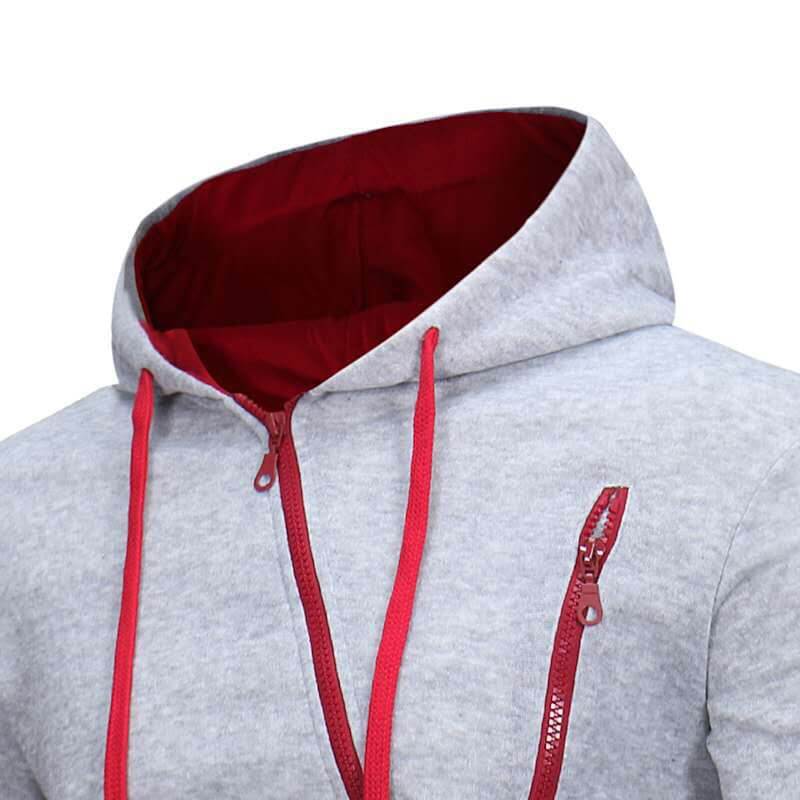 Slimfit treningsjakke for menn, i slitesterk polyester/bomull, egnet for både trening og fritid.