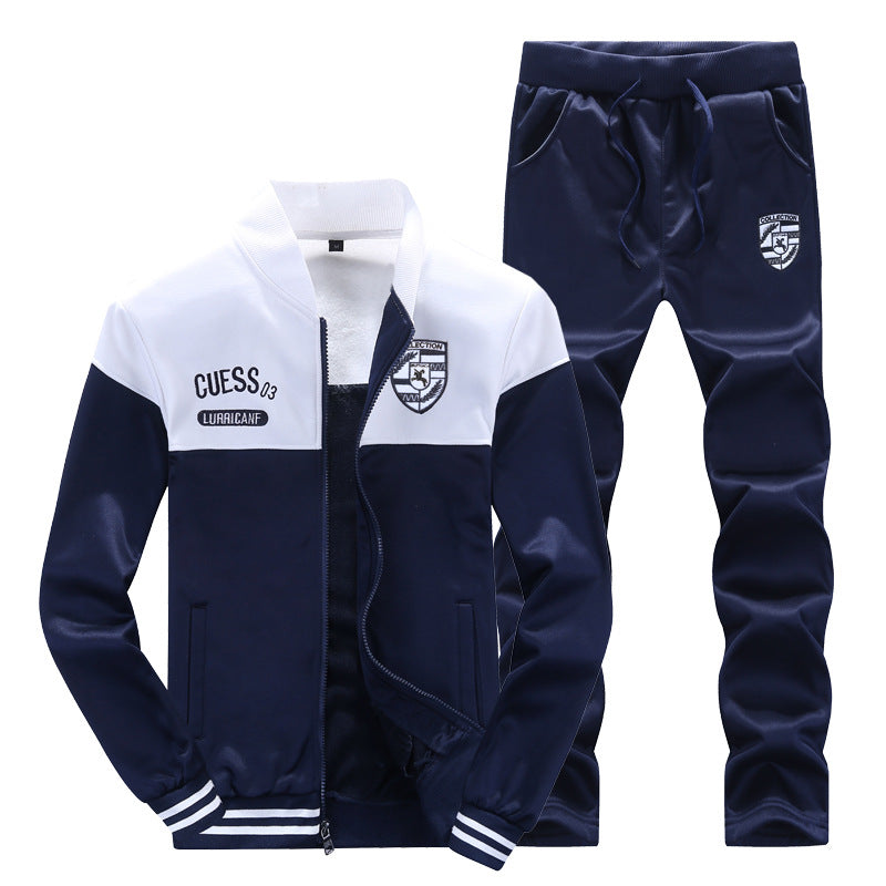 Herre treningssett i sporty baseballlook for komfortabel fritid og aktivitet. Grått sett.