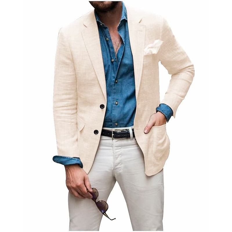 Herre uformell blazer, komfortabel og lett, perfekt for hverdagsmote og avslappede vårantrekk.