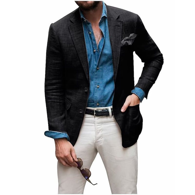 Blazer menn: uformell herreblazer i avslappet passform, super for en moderne og komfortabel look.