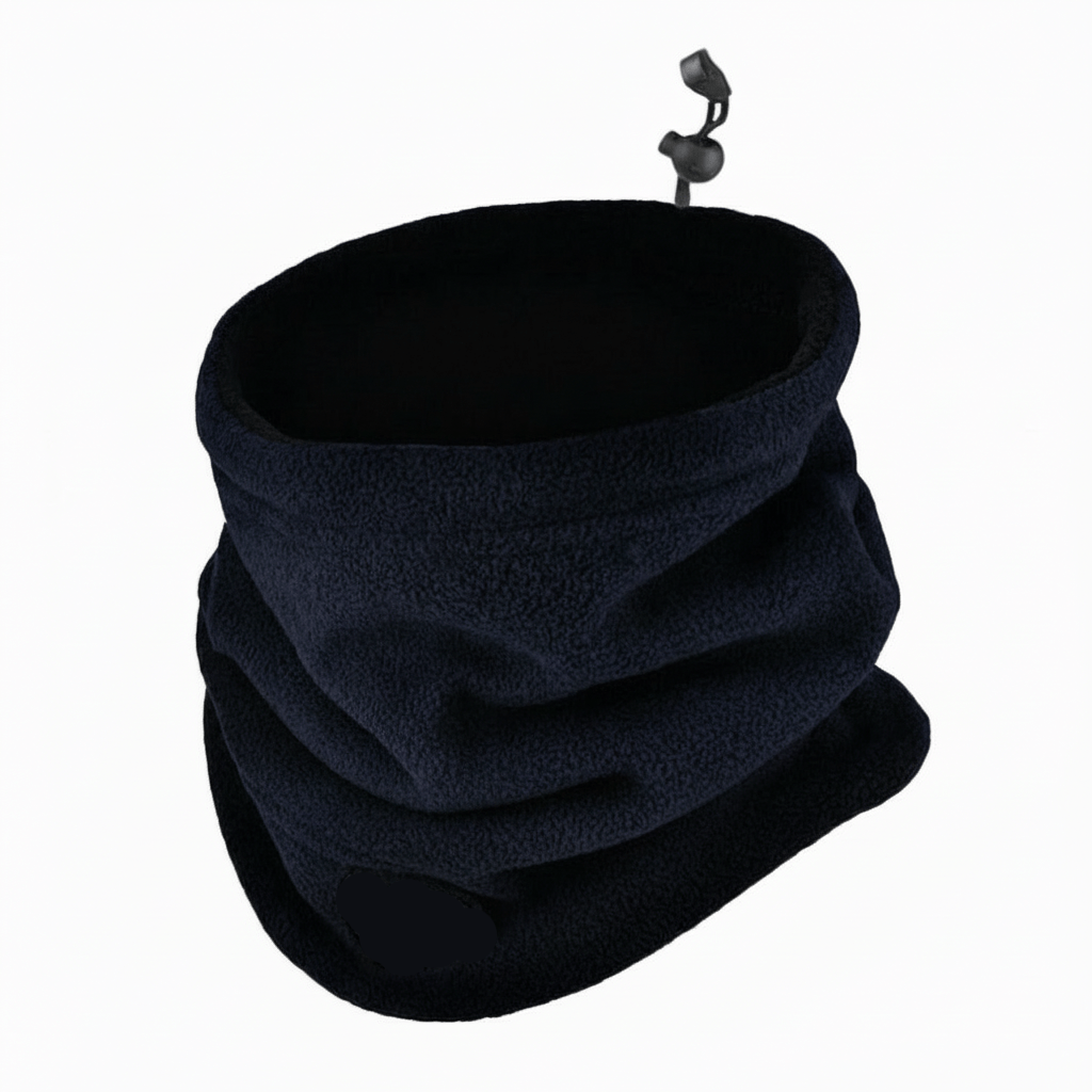Varm herre skjerf/halsvarmer i vindtett fleece, perfekt for ski, snowboard og kalde vinterdager utendørs.