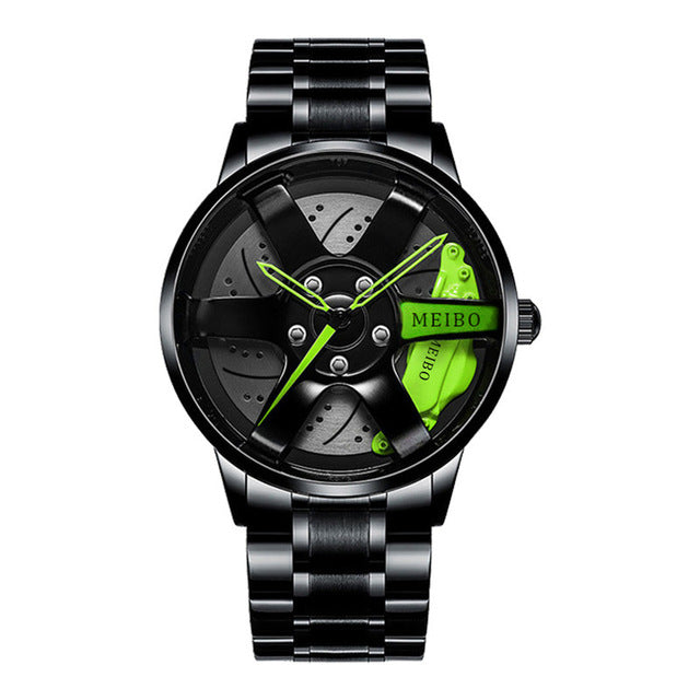 Attraktivt herrearmbåndsur for menn, kombinerer stil med sporty racerbil-design. En trendy klokke.
