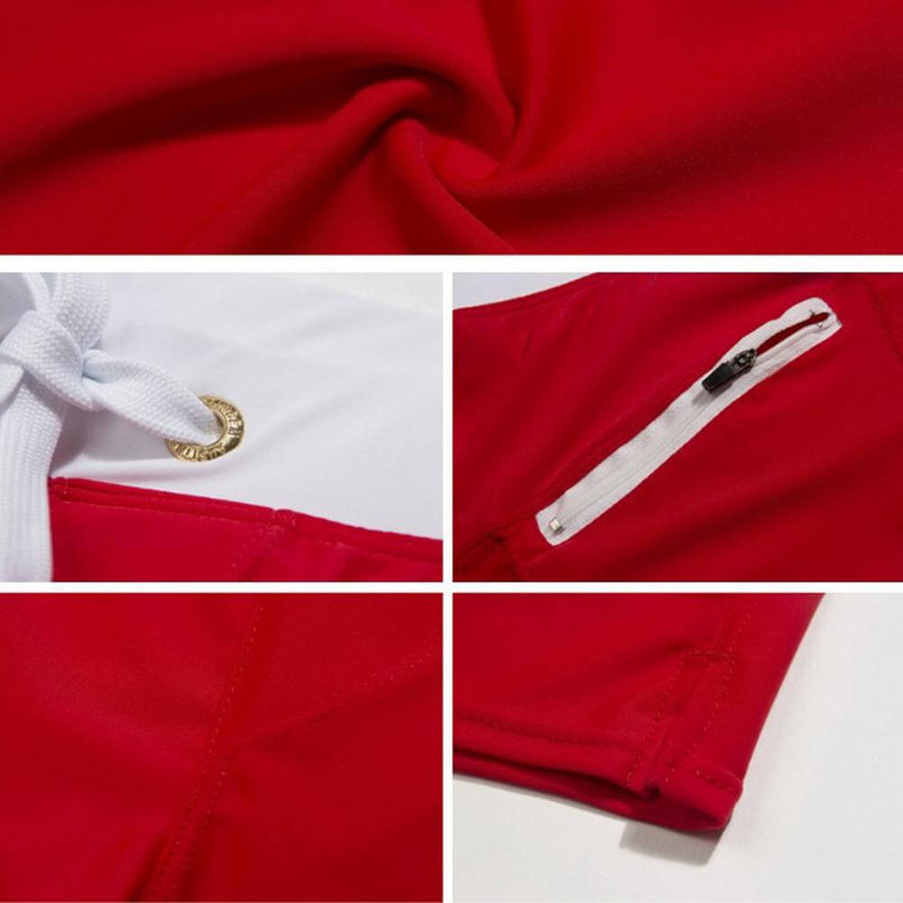 Marineblå boardshorts for menn, klassisk badetøy for svømming og vannsport.