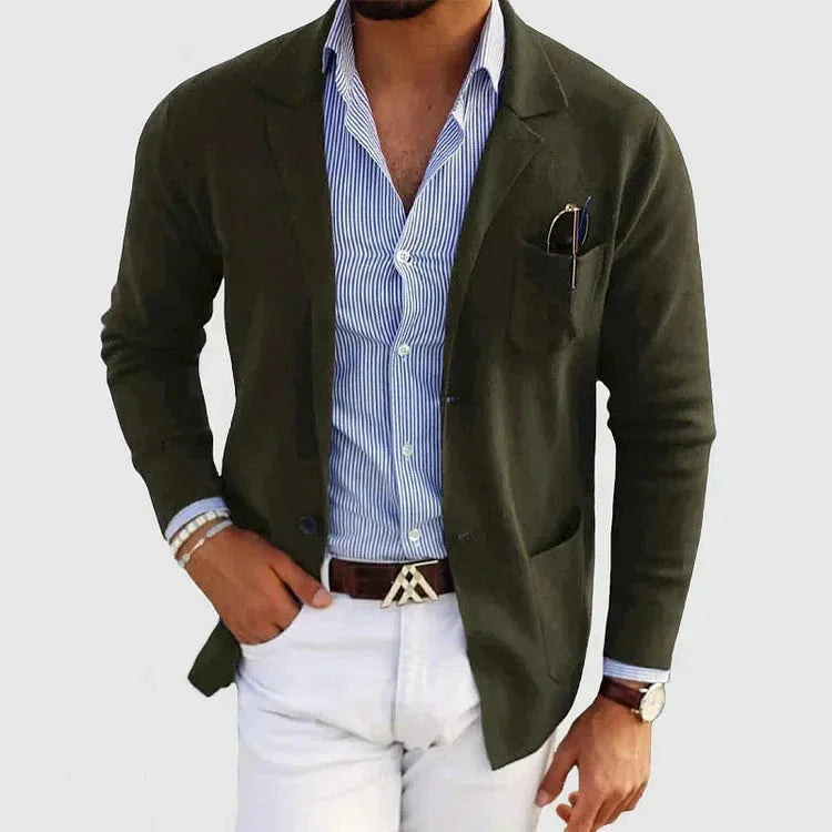 Herremote: elegant blazer i beige, med klassisk slag, for stilige antrekk.