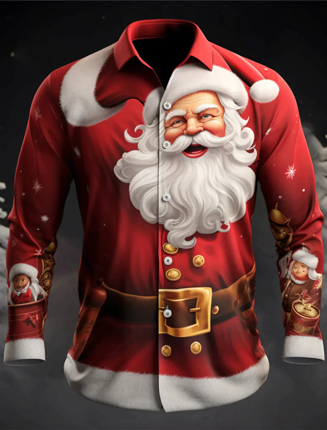 Herreskjorte i festlig design, pustende fritidsskjorte, ideell som juleskjorte for menn om vinteren.
