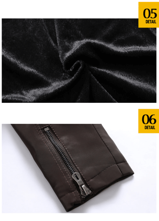 Sportliche Herren Kunstlederjacke mit Stehkragen, die perfekte Ergänzung für die Wintergarderobe.