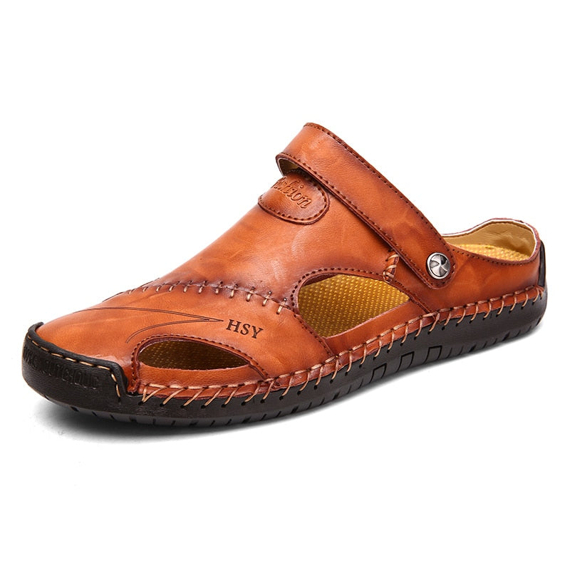 Herren Orthopädische Komfort-Sandalen aus Leder, ideal für den Sommer, rutschfest und atmungsaktiv