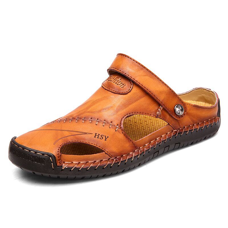 Nahaufnahme der Sohle Herren Orthopädische Komfort-Sandalen, rutschfestes Profil für sicheren Halt