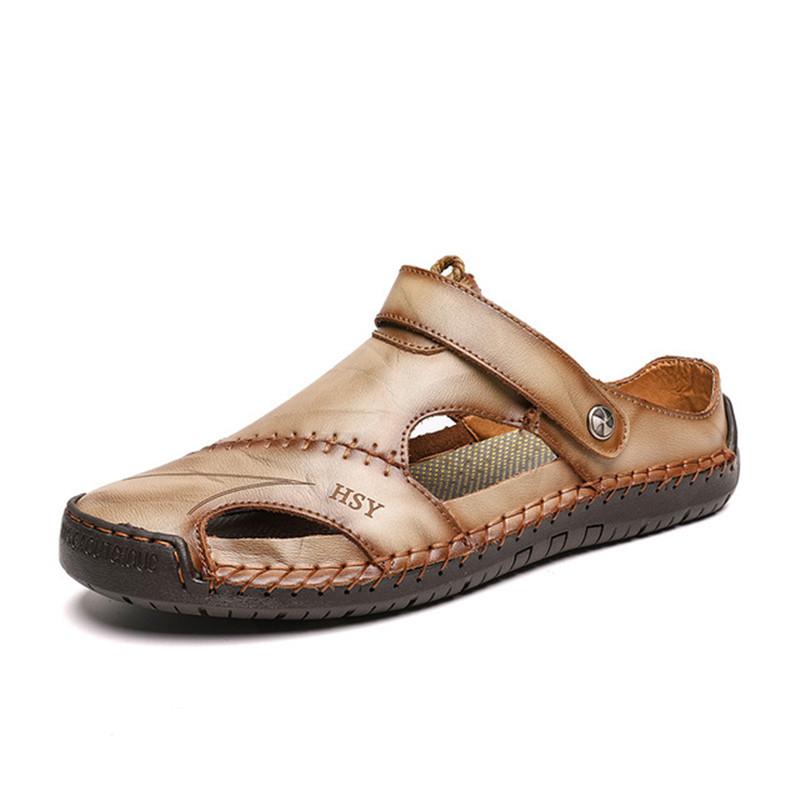 Seitliche Ansicht der Herren Komfort-Sandalen, atmungsaktives Design für angenehmen Tragekomfort