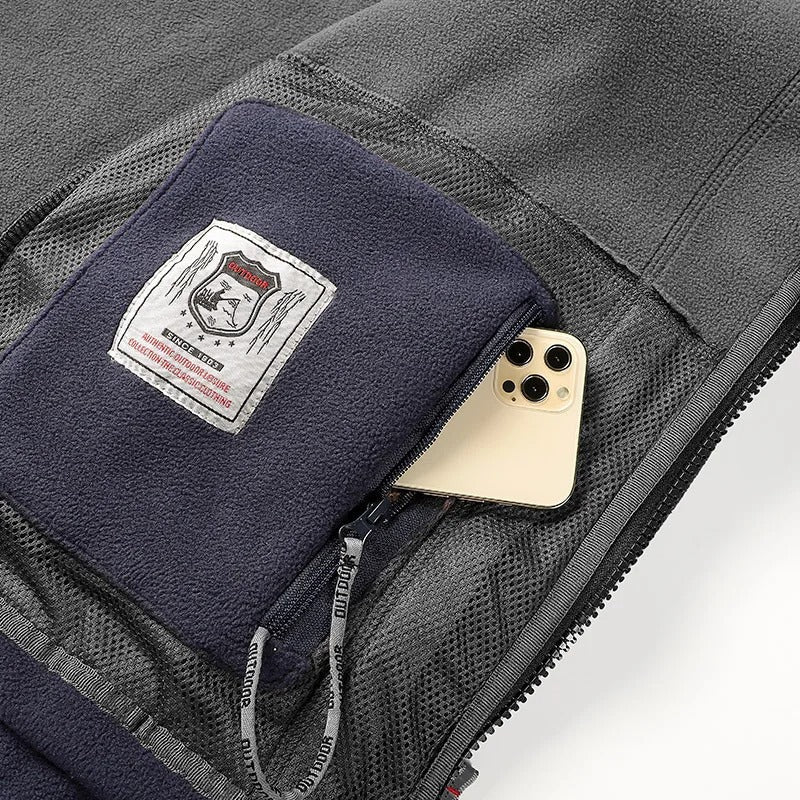 Praktische Herren Polar Fleece Jacke mit Reißverschluss, ideal für den Winter