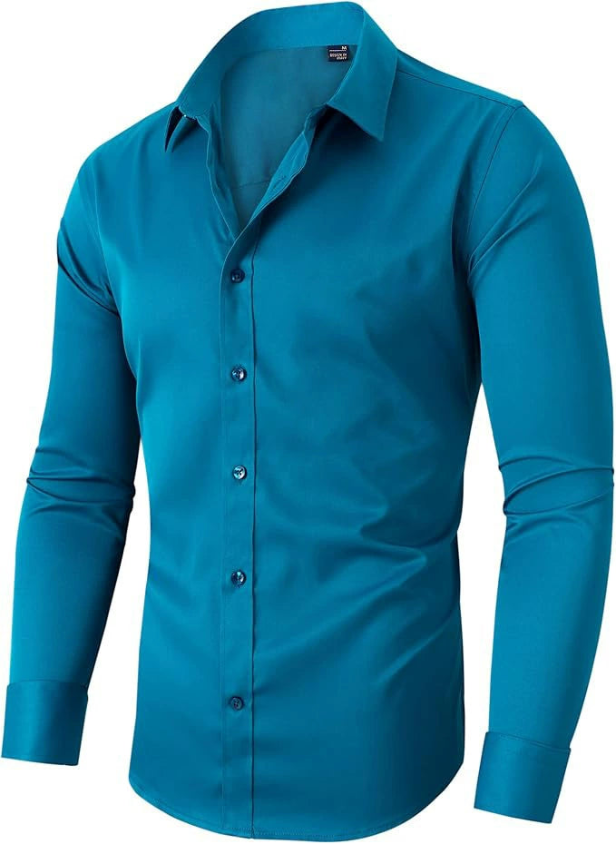 Stilig herre businesskjorte med stretch, strykefri, i tidløs hvit, for en velkledd look