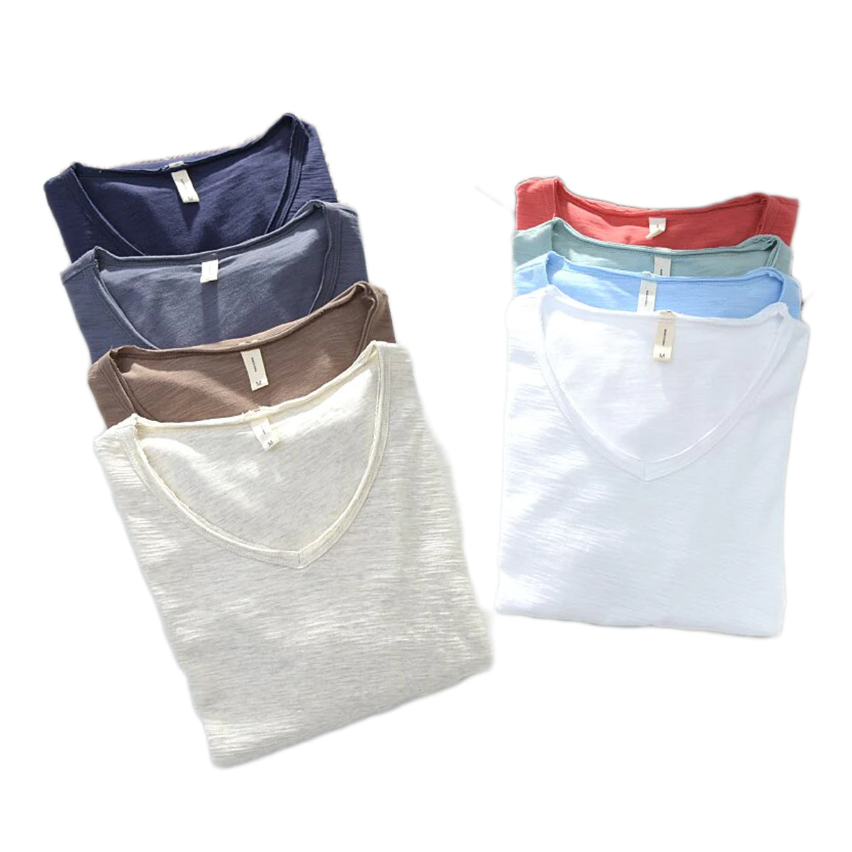 Herre V-hals kortermet skjorte, pustende, slim fit, perfekt for sommer
