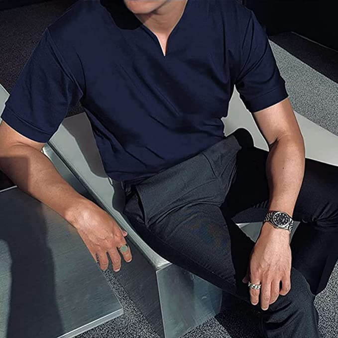Herre V-hals sommer t-skjorte stil 6