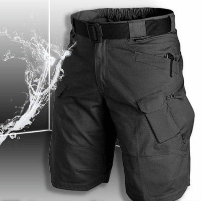 Herre fritidsshorts taktisk, vanntett cargoshorts i khaki, perfekt sommermaker