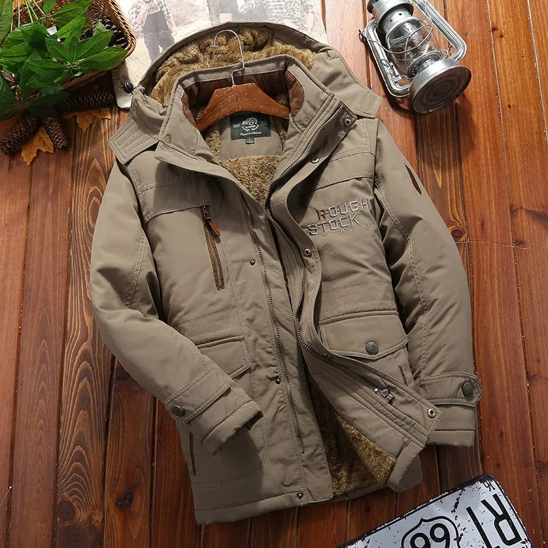 Vielseitige Herren-Winterjacke mit Teddyfutter, wasserdicht und winddicht, mehrere Taschen, herrenjacke für jeden Anlass.
