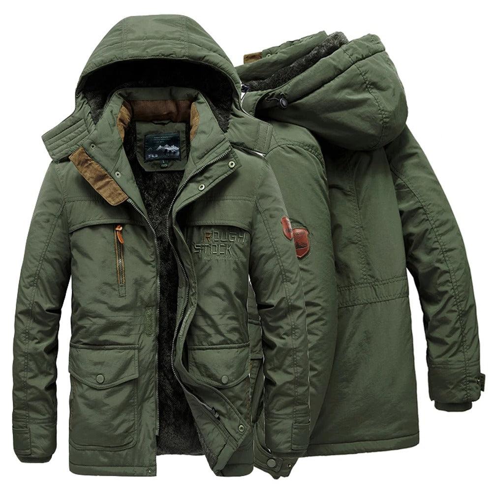 Outdoor-Winterjacke für Herren mit warmem Teddyfutter und wasserdichter/winddichter Funktion, robuste herrenmode.