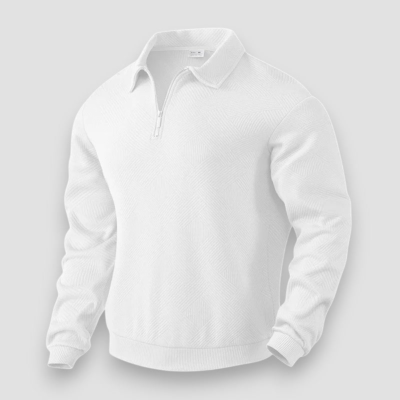 Allsidig herre pikétrøye med glidelås for hverdag, casual og stilren look.
