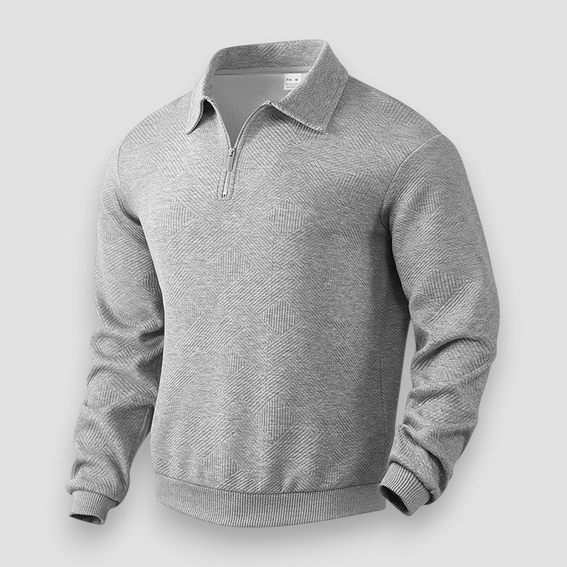 Stilren herre t-skjorte-inspirert glidelåspiké, ideell for en moderne look.