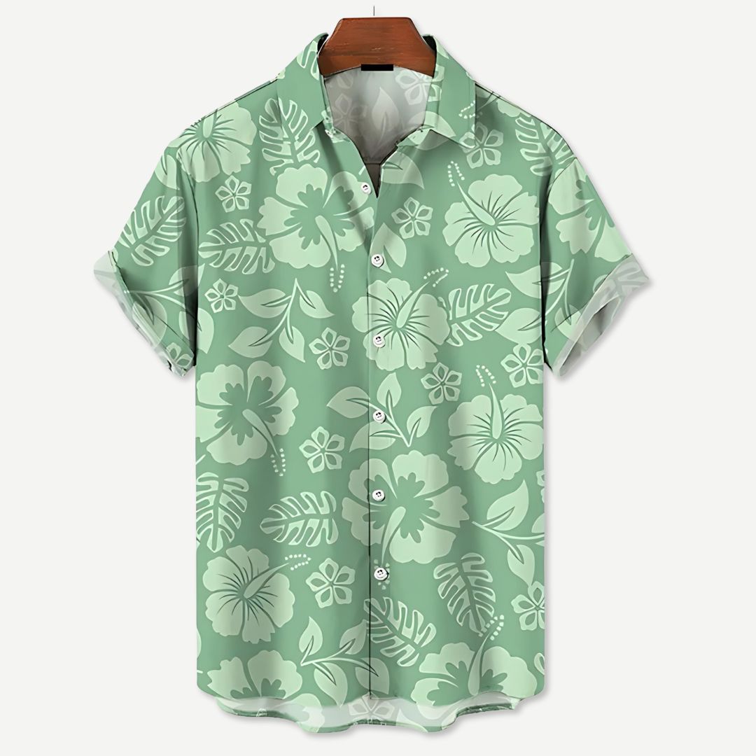 Lett og pustende blomsterskjorte for menn, ideell for casual fritid og vår-/sommerantrekk.