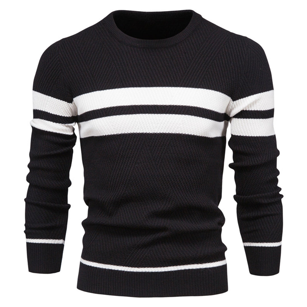 Varm og komfortabel herresweater med o-hals for høst og vinter. Et allsidig basisplagg for menn.