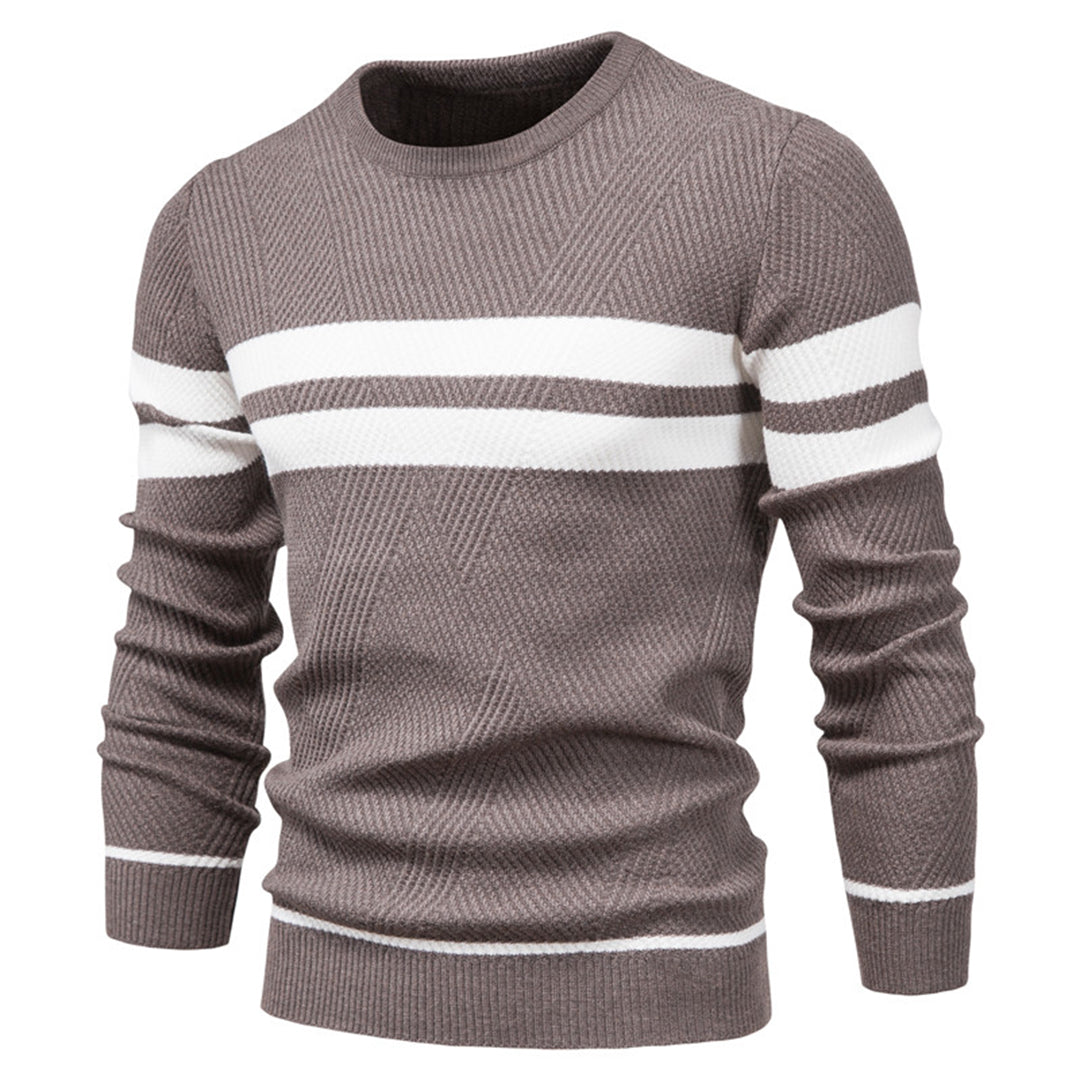 Elegant og myk herresweater med o-hals, designet for menns komfort og hverdagsstil.
