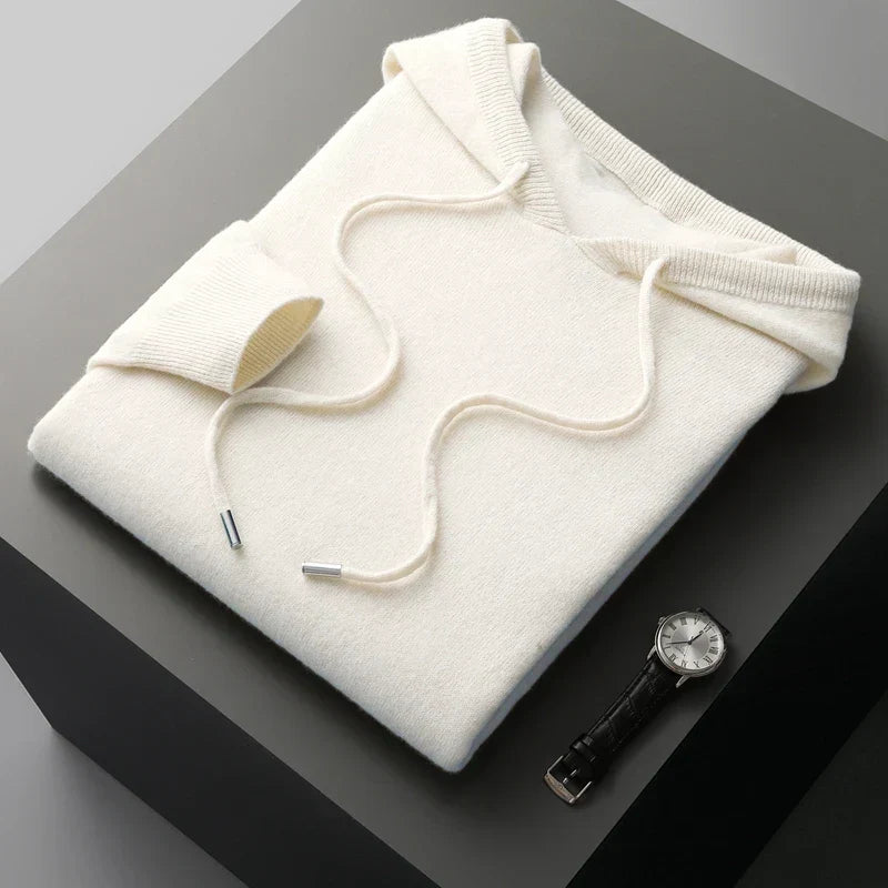 Trendy herre hettegenser i ullblanding. Optimal for casual stil og daglig komfort.