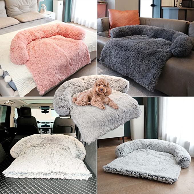 Beskyttelsestrekk for hundesofa, hevede kanter gir nakkestøtte og ekstra kos