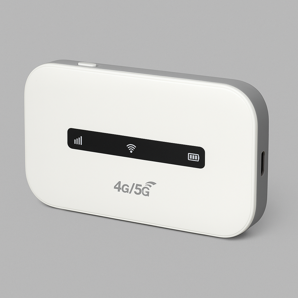 Kompakt bærbar ruter for raskt Wi-Fi og stabil mobilt internett overalt, ideell for reise og jobb.