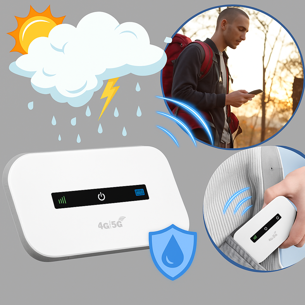 Få internett på farten med denne bærbare Wi-Fi ruteren. Perfekt for bil, hytte, ferie. Hvit.